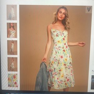 White floral print midi dress